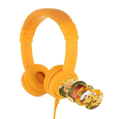 Onanoff BuddyPhones Explore+ Kids Headphones, Foldable and Durable, Built-in Audio Sharing Cable with Built-in Microphone, Best for Kindle, iPad, iPhone, and Android Devices, Sun Yellow