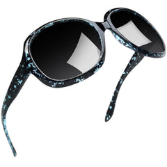 Joopin Polarized Sunglasses for Women, Ladies Big Frame Polarized Eyewear UV400 Protection Driving Fishing - Blue Dot/Black