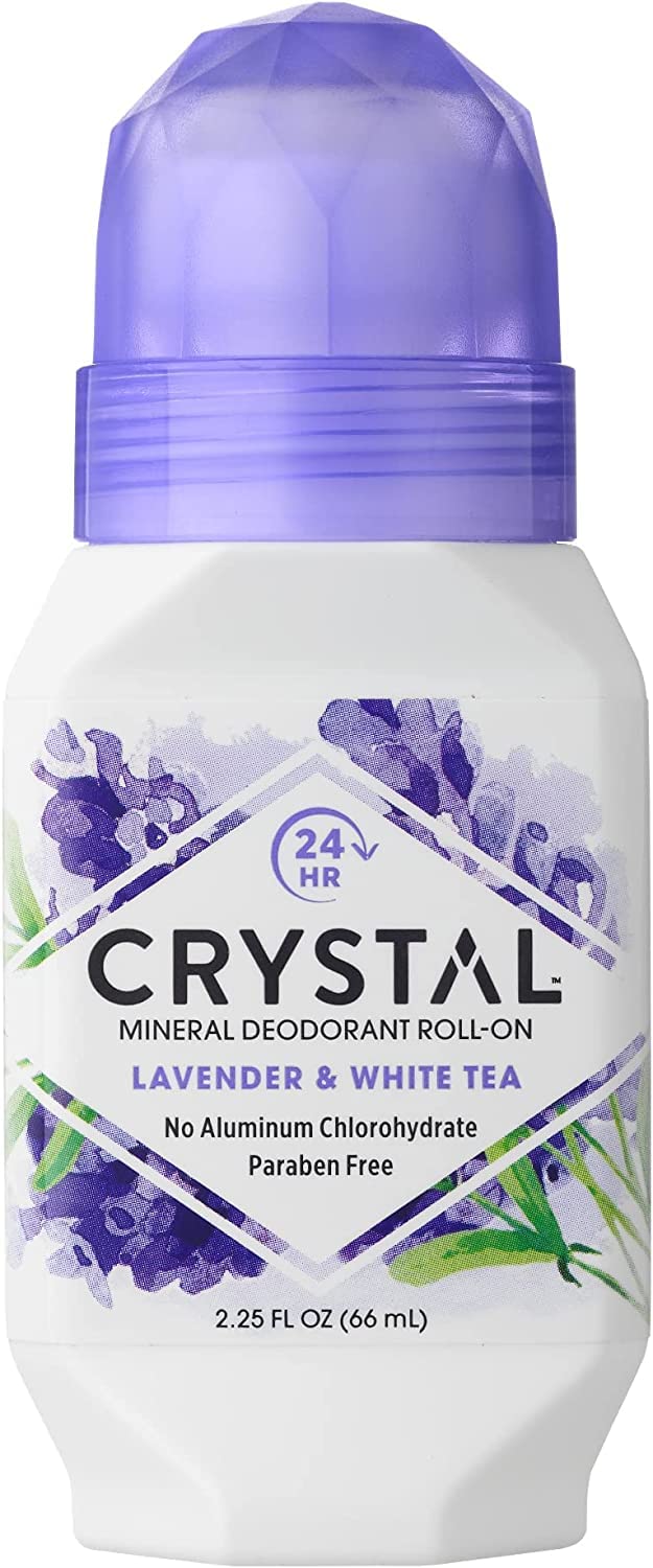 Crystal Essence Crystal Mineral Deodorant Roll On Lavender & White Tea 2.25 Oz