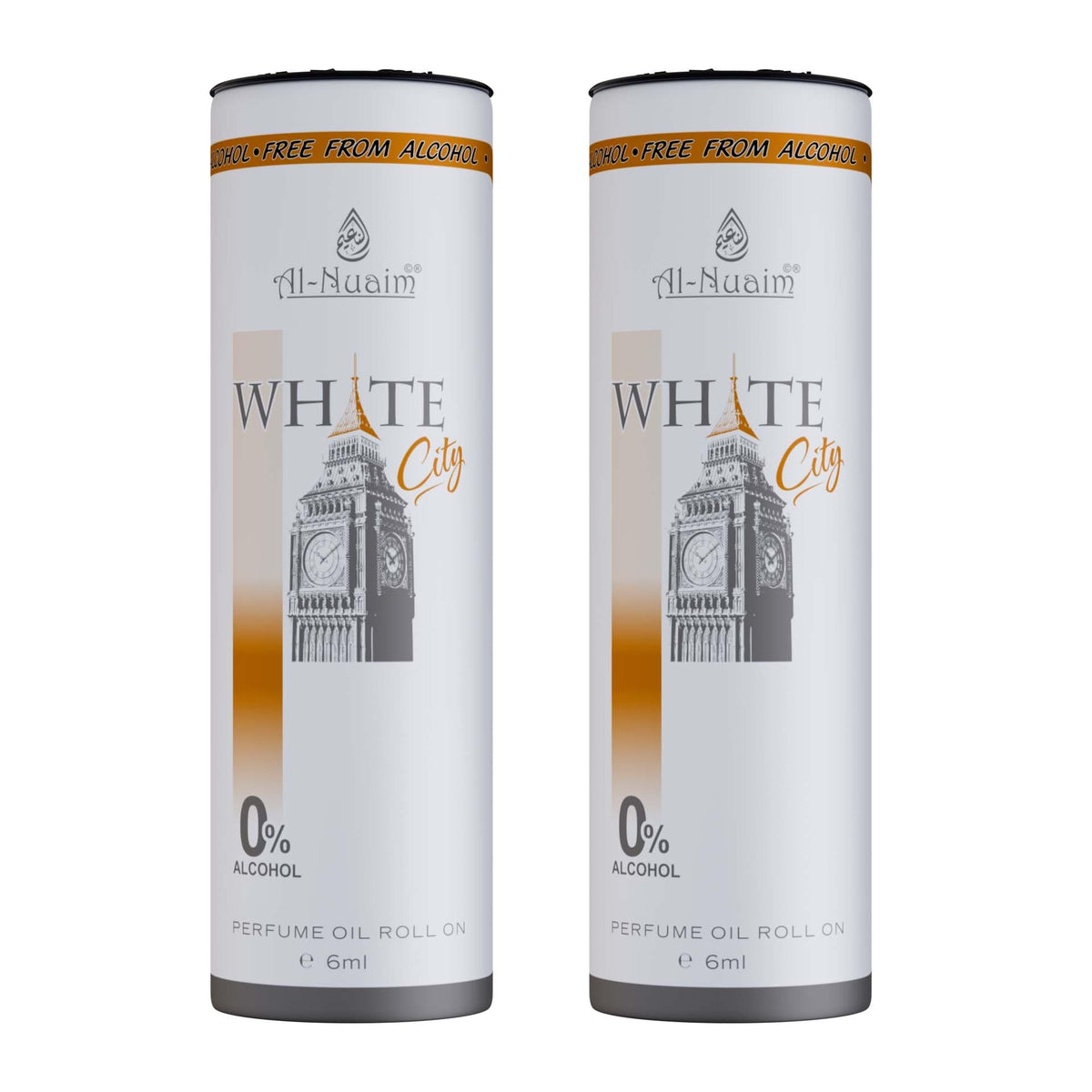 Al-Nuaim Barrel Series White City Attar Roll On for Men & Women - Pack of 2 (6ml Each) | Alcohol Free Fragrance