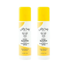 TUBBY TODD Mineral Sunstick Broad Spectrum SPF 30 Sunscreen for Kids Water Resistant Stick Sunscreen for Body & Face Safe for Sensitive Skin 2 Pack