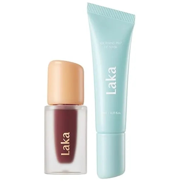 Laka Soothing Prep Lip mask + Fruity Glam Lip Tint Mini #120 Caffeine Rose