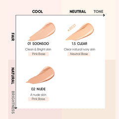 AMUSE Dew Jelly Vegan Cushion Foundation 1.5 CLEAR