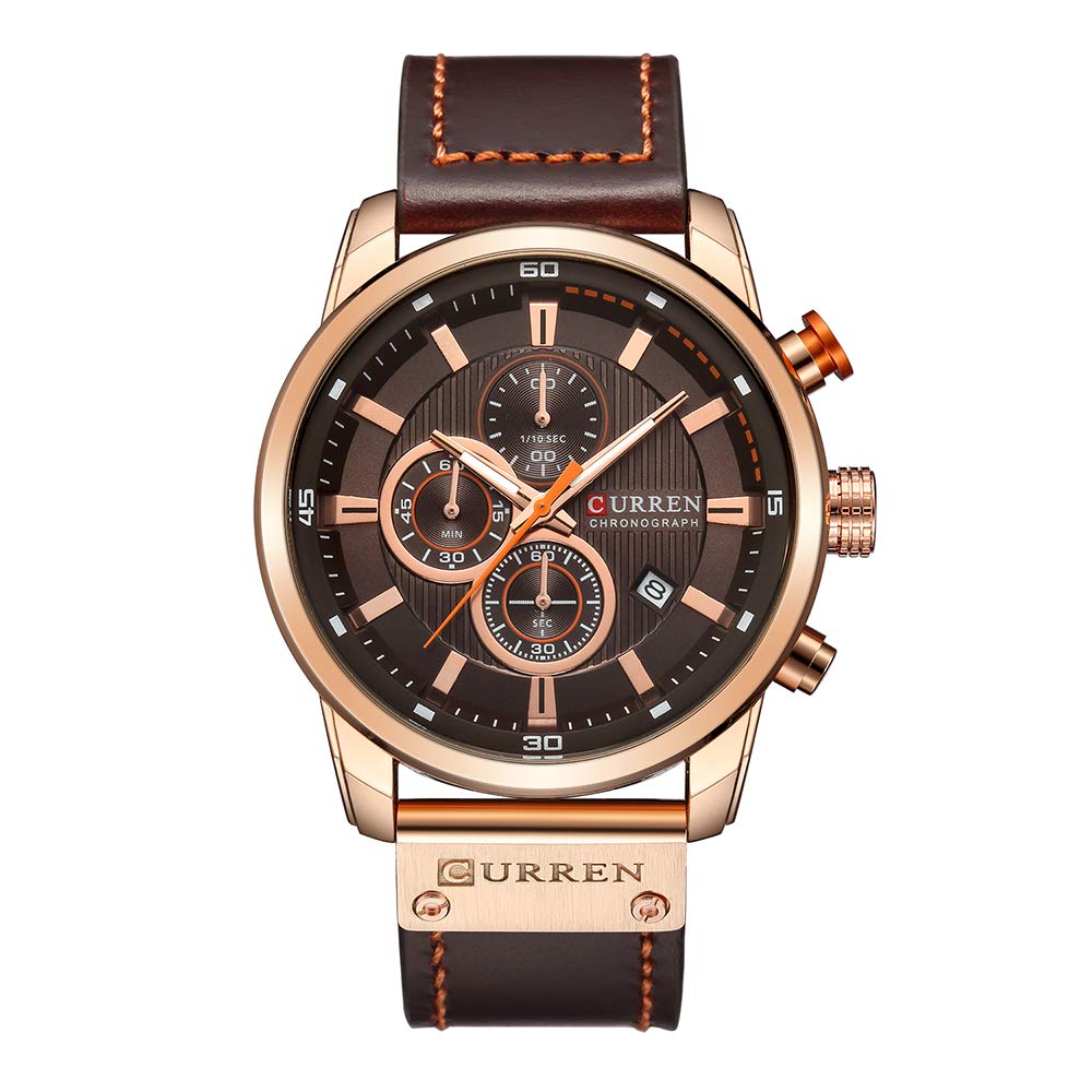 Curren Men Fashion PU Leather Sports Wrist Watch Casual Watch Luxury Water-Resistant Quartz Watch