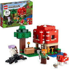 LEGO Minecraft The Mushroom House Set, Building Toy for Kids Age 8 plus, Gift Idea with Alex, Mooshroom & Spider Jockey Figures 21179