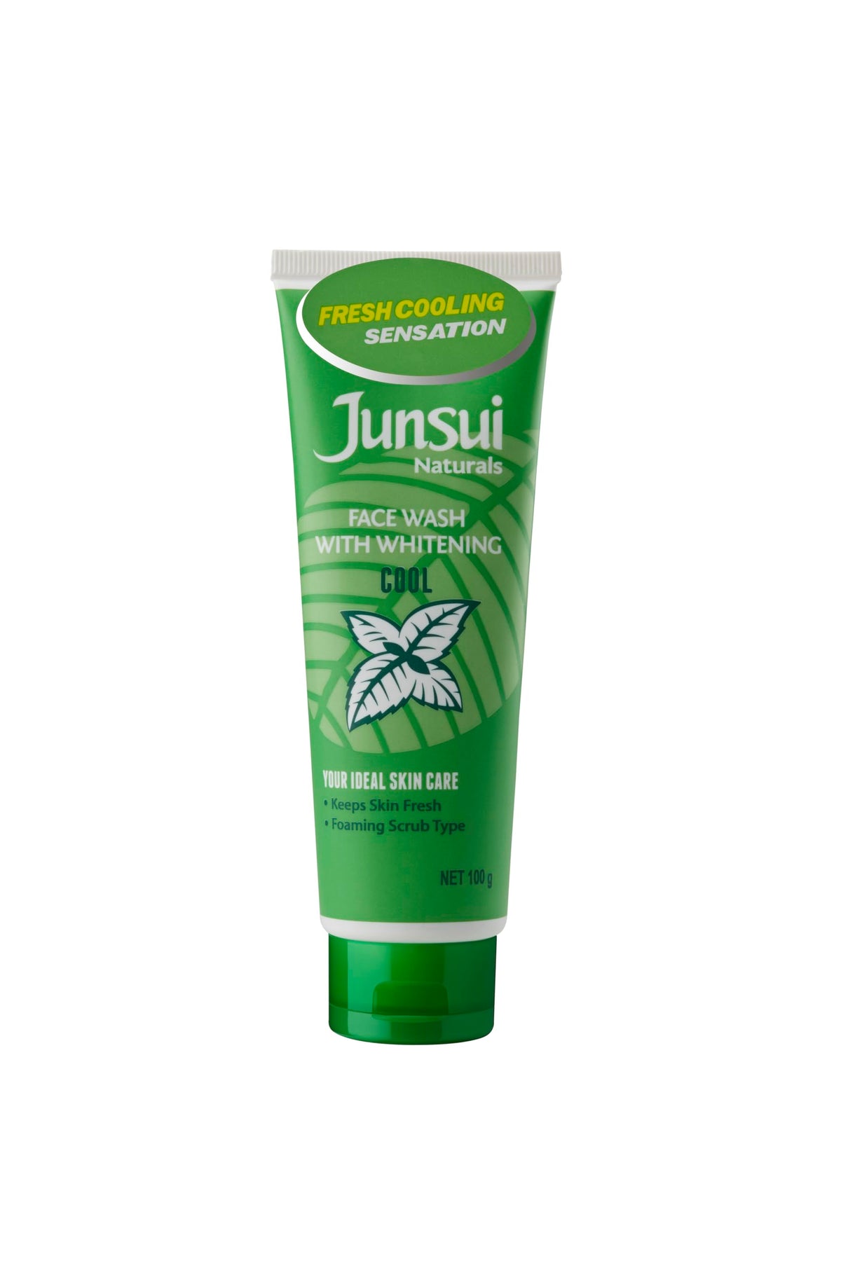 Junsui Naturals Face Wash Cool | Gives Fresh Cooling Sensation and Helps Brighten The Skin | Contains Refreshing Ingredient and Yam Bean Extract | 100gm