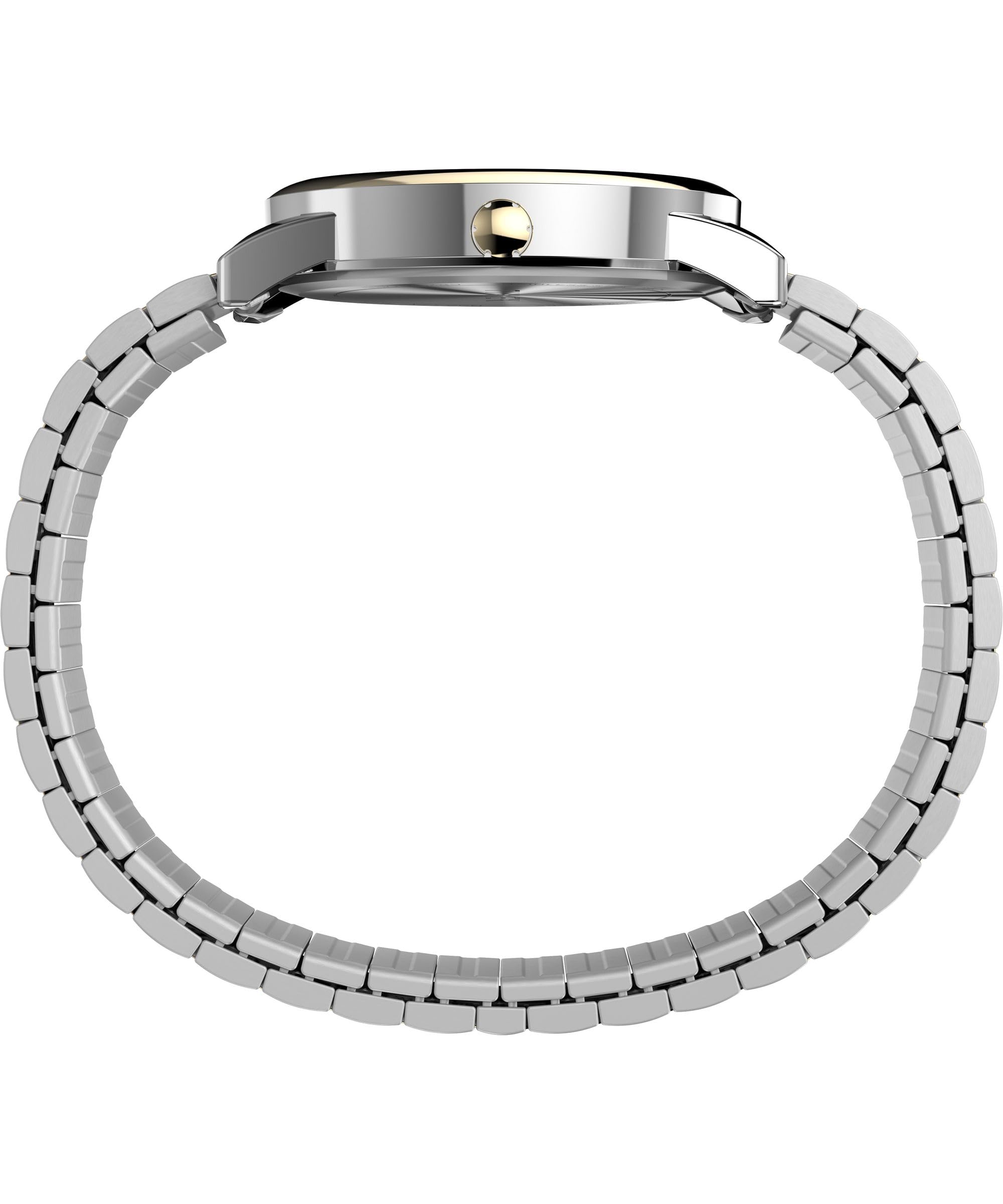 Timex Men's Easy Reader 35mm Watch – Gold-Tone Case White Dial with Gold-Tone Tapered Expansion Band - Two-Tone