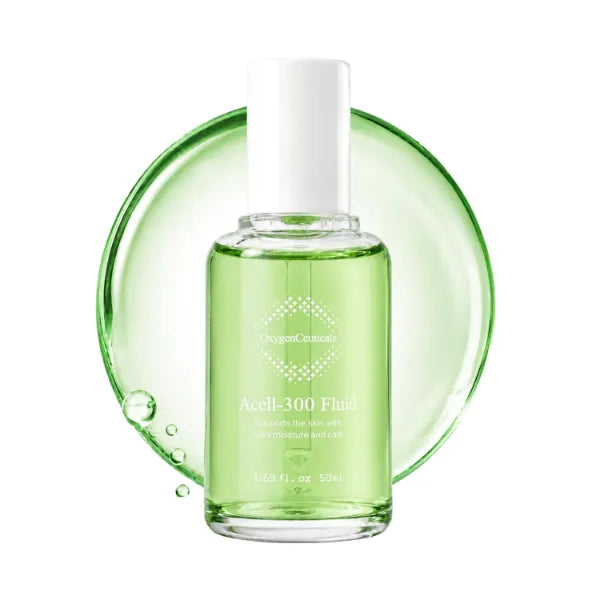 OxygenCeuticals Acell-300 Fluid – Patented ACELL-300 Complex with Plant-Based Oils, Strengthens Skin Barrier & Locks Moisture, Oil-Free Hydrating Ampoule for Dry & Sensitive Skin. 1.69 fl.oz (50ml)