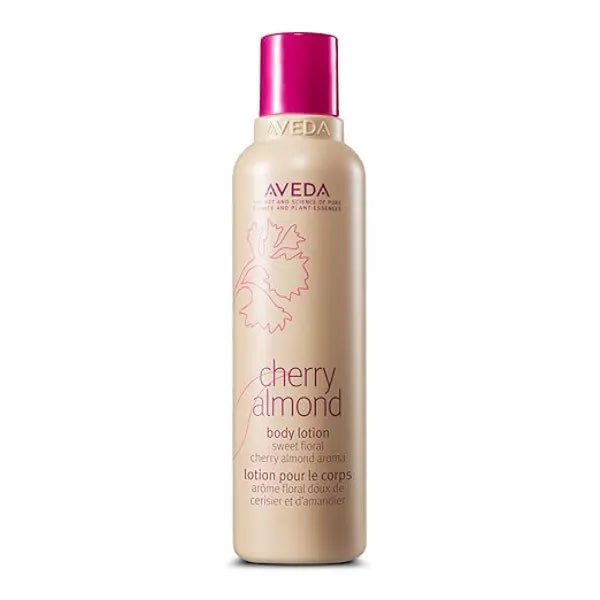 Aveda Cherry Almond Body Lotion with Sweet Almond Oil, Cherry Blossom Extract Sweet Floral Aroma of Tonka Bean, Certified Organic Orange, Ylang Ylang 98% Naturally Derived 6.7 Fl Oz