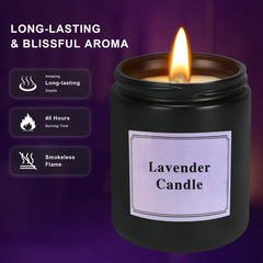 FRAGSCEN Lavender Candle, Candles for Home Scented, Candles Gifts for Women Mom Grandma, Mothers Day Gifts, Aromatherapy Candles for Stress Relief, Natural Soy Candle, 7oz 40 Hours