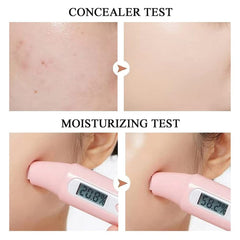 Air Cushion CC Cream Mushroom Head Foundation, CC Cream Foundation, Mushroom Head Air Cushion CC Cream, Bright Makeup Base Long Lasting with Mushroom Makeup Sponge (Ivory)