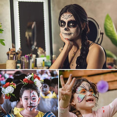 Makbeaty Watercolor Paint Palette Set 30 Colors Set ，Safe & Non Toxic Water Activated Face and Body Painting Makeup Hypoallergenic Facepaints for Cosplay