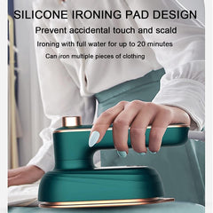 Excefore Portable Mini Ironing Machine, Foldable Travel Garment Steamer, Mini Ironing Machine 180°Rotatable Handheld Steam Iron for Home Travel Business (Green)