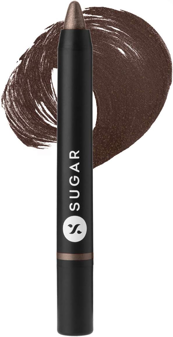 Sugar Cosmetics Eyes & Shine 05 Jasper Jazz Eyeshadow Stick (Medium Metallic Brown with Gold Glitter), Smooth, Long-Wearing, Multi-Purpose