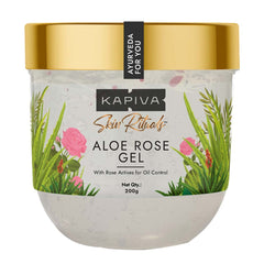 Kapiva Aloe Rose Gel 200g - After-Sun Soothing Gel for Sunburn Relief & Hydration, Clinically Tested Rose Actives, Ayurvedic Tan Minimiser