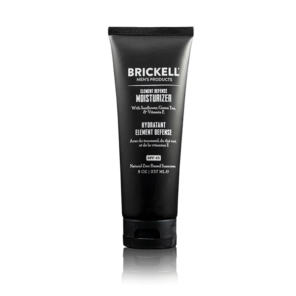 Brickell Men's Element Defense SPF45 Moisturizer for Men, Natural & Organic, Zinc Oxide Mineral Sunscreen, Hydrates and Protects Skin Against UVA/UVB Rays, 8 Ounce, Unscented