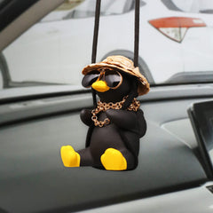 Kiofs Swinging Duck Car Hanging Ornament, Cool Car Hanging Accessories for Rear View Mirror, Cute Car Pendant Swinging Sunglasses Duck Hanging Swing