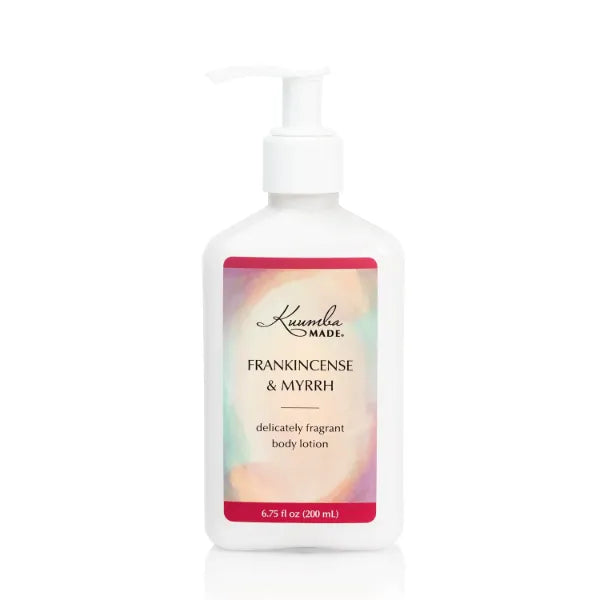 Kuumba Made Frankincense & Myrrh Body Lotion 6.75 fl oz | Moisturizing Scented Lotion with Dispenser Pump