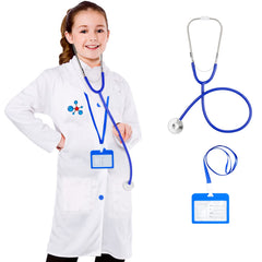 Doctor Costume Kit for Kids, Kids Doctor Costume, Halloween Costumes for Girls with Doctor Coat, Stethoscope for Girls