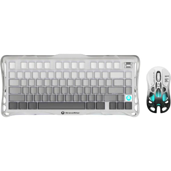 GravaStar Wrieless Gaming Keyboard and Mouse Set, 75 Mechanical Keyboard and Wireless Gaming Mouse, Magnesium Alloy