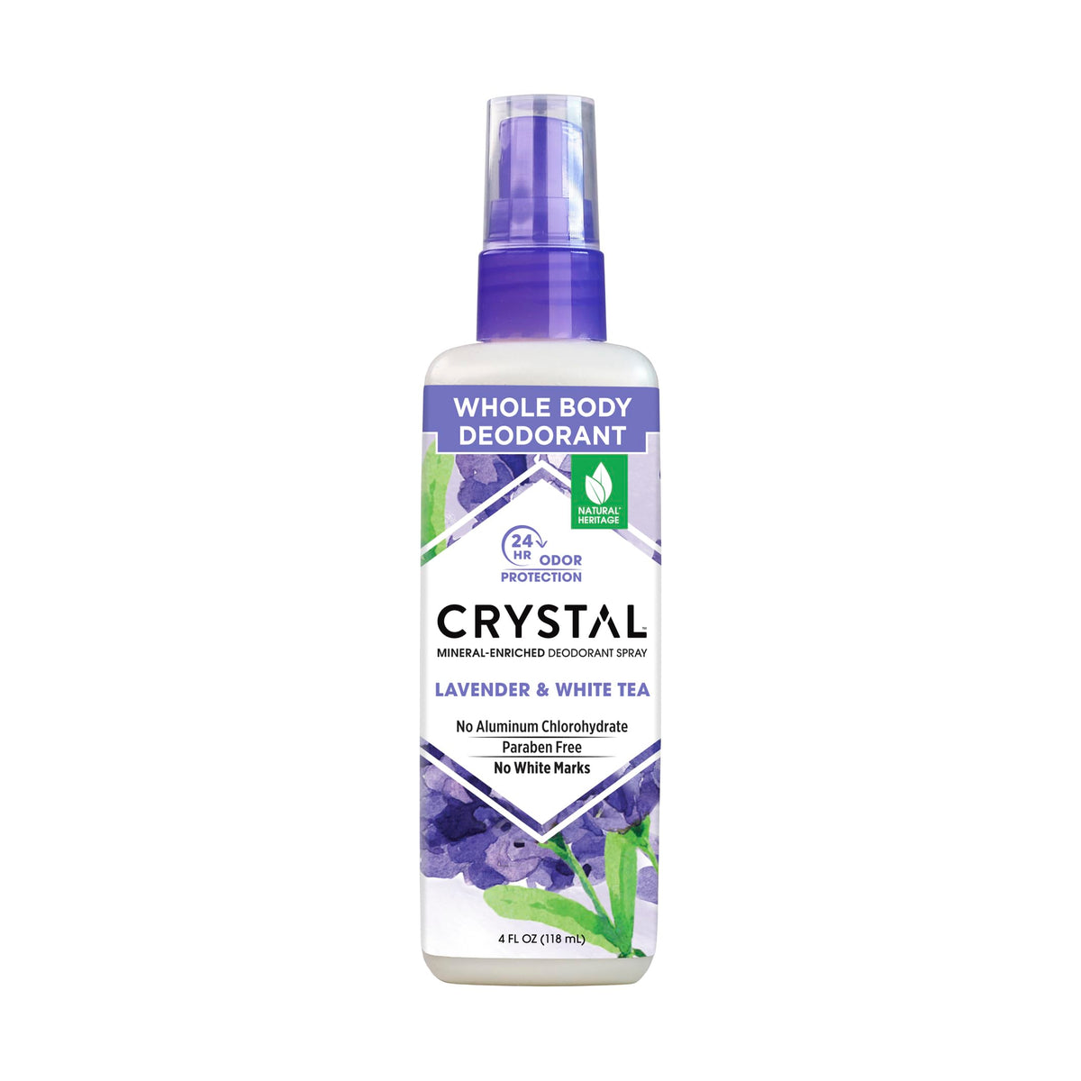 Crystal Essence Lavender & White Tea Mineral Deodorant Body Spray (4oz)