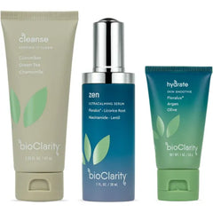 BioClarity 3-Step Ultra Calming Routine for Redness-Prone Skin | 100% Vegan | Gentle Clean and Hydrate Face | Contains Cucuber, Green Tea, Chamomile, Floralux, Vitamin B3, Lentil, Argan, Olive
