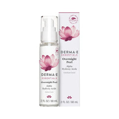 Derma E Essentials Overnight Peel – Vegan, Gluten-Free Nourishing Facial Exfoliant with Alpha Hydroxy Acid and Lactic Acid, 2 fl oz
