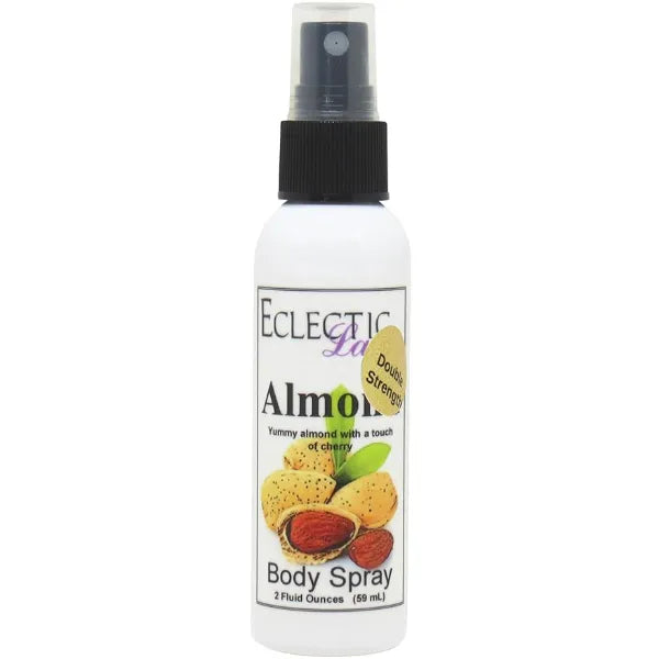 Eclectic Lady Almond Body Spray, Double Strength, 2 ounces, Body Mist for Women with Clean, Light & Gentle Fragrance, Cologne with Soft, Subtle Aroma For Daily Use