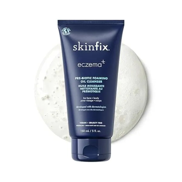 Skinfix Pre Biotic Face + Body Foaming Oil Cleanser Hydrates, Calms with Colloidal Oatmeal, Triple Lipid Complex & Coconut Accepted by the National Eczema Association