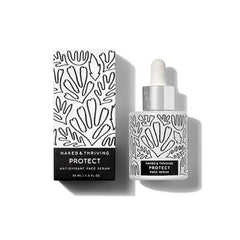Naked & Thriving Protect Antioxidant Face Serum Peptides, Green Tea, Hyaluronic Acid Vegan & Naturally Derived Support Hydration & Fortify Against Visible Signs of Aging (1.0 fl oz/30 mL)