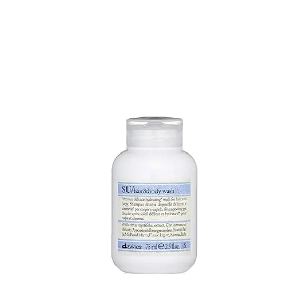Davines SU Hair & Body Wash, Gentle Cleansing For Sun Exposed Hair And Skin, Full-Bodied Multi-Benefit Shower Foam, Moisturize And Hydrate