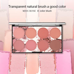 SYOSI Blush Palette, 8 Colors Face Blush Palette, Highlight Blush Palette, Professional Blusher Powder Palette Face Cosmetic Makeup