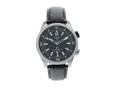 Timex Men’s Waterbury Diver 41mm Watch – Black Dial Stainless Steel Case with Black Leather Strap