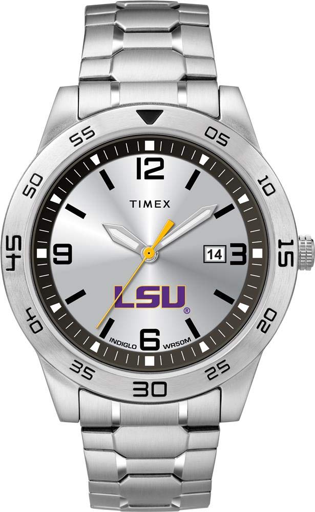 Timex Tribute Men's Citation 42mm Quartz Watch with Stainless Steel Strap - LSU Tigers