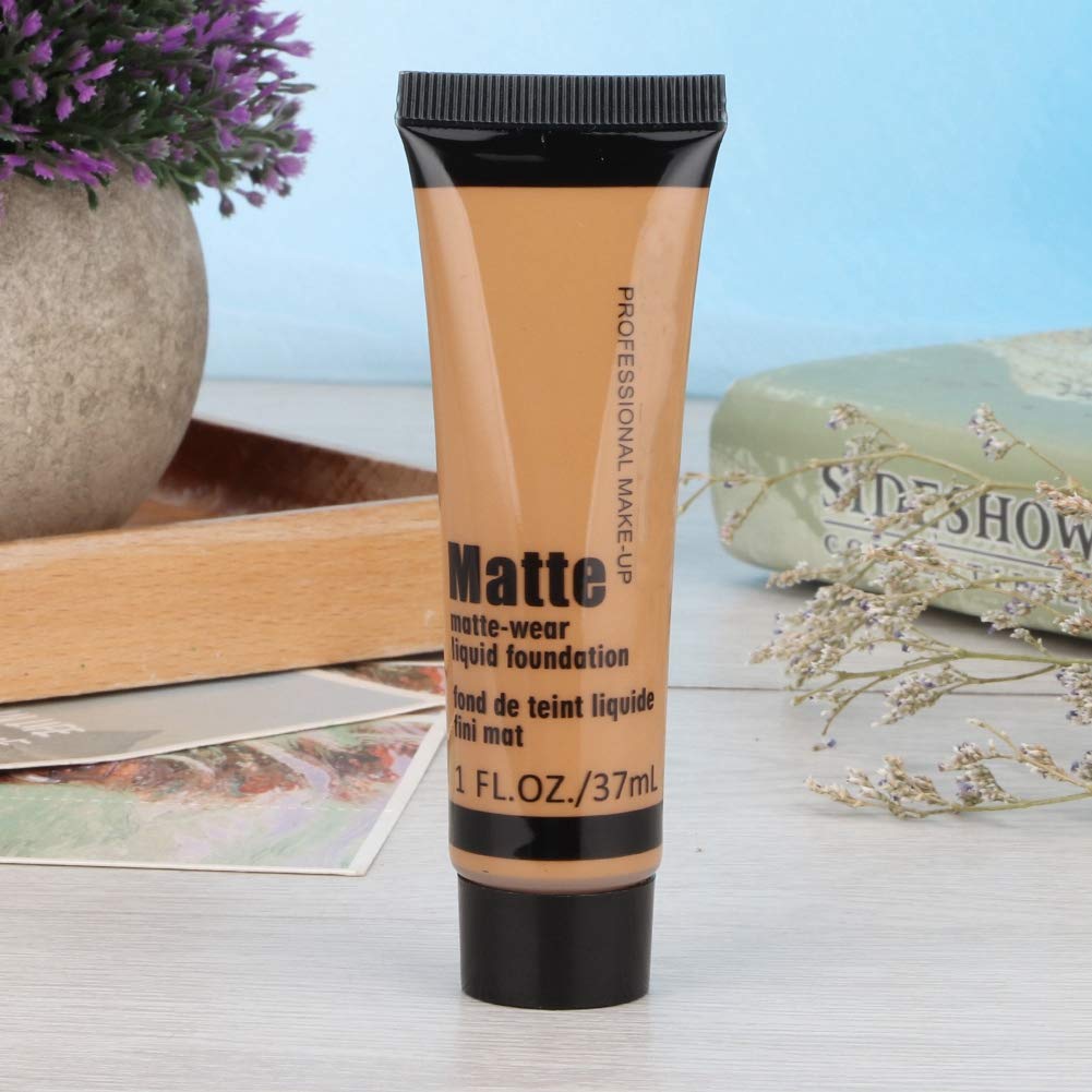 Matte + Liquid Foundation Makeup, 37ml Moisturizing Concealer Liquid Foundation Makeup Oil Control Face Foundation for Dark Skin