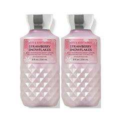 Bath & Body Works Strawberry & Snowflakes Super Smooth Body Lotion Gift Set – 2 Pack (8 fl oz Each) | Moisturizing Lotion for Women, 16 fl oz Total