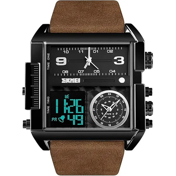 SKMEI Square Watches for Men, LED Backlight Large Screen , Waterproof