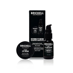 Brickell Men's Restoring Eye Routine for Men, Eye Cream and Serum for Men, Natural and Organic, Unscented, Men's Skin Care Gift Set