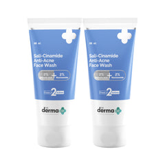 The Derma Co Sali-Cinamide Anti-Acne Face Wash with 2% Salicylic Acid & 2% Niacinamide - 80ml (Pack of 2)