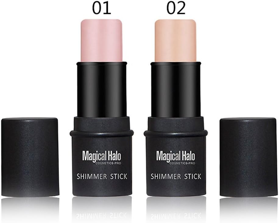 Highlighter Stick, Concealer Sticks Highlighting Powder Creamy Silver Gold Shimmer Bronzer Highlighter Makeup for Face Repairing Flawles(#1)