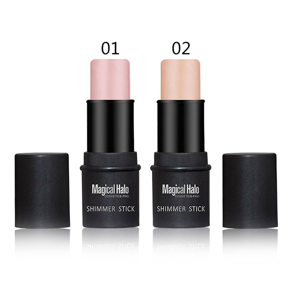Highlighter Stick, Concealer Sticks Highlighting Powder Creamy Silver Gold Shimmer Bronzer Highlighter Makeup for Face Repairing Flawles(#1)