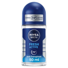 NIVEA MEN Antiperspirant Roll-on for Men, Fresh Active Fresh Scent, 50ml