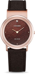 Citizen Women's Analogue Eco-Drive Watch with a Leather Band