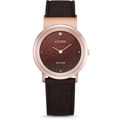 Citizen Women's Analogue Eco-Drive Watch with a Leather Band