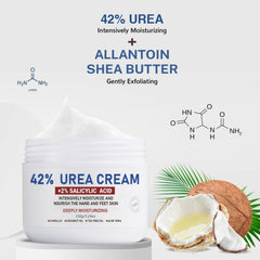 NIKITA.VIVI Urea Cream 42% plus Salicylic Acid 2% 150G for Dry Cracked Feet, Heels, Elbows, Knees, Hands Repair Treatment Lotion, Moisturizes and Removes Calluses, Corns, Dead Skin & Softens Toenails