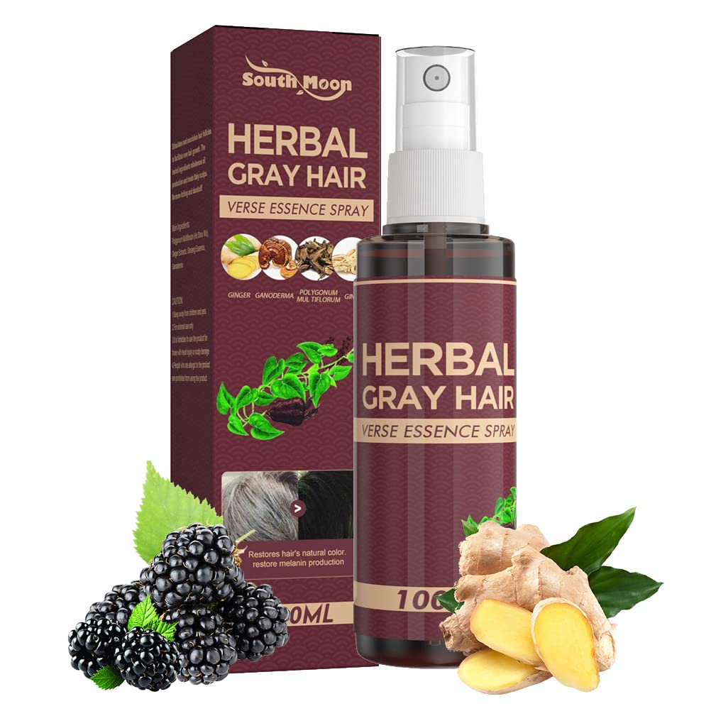 TDMKT Hair Darkening Spray, Anti-Gray Herbal Serum, Blacken and Reduce Gray Hair, Scalp Nourish Spray- 100ml