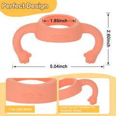 RAPUDA Baby Bottle Handles,4 Pack Silicone Baby Bottle Holder with Easy Grip Handles to Hold Their Own Bottle,Bottle Handles for 1.85" to 2.62" Diameter Baby Bottles and Straw Bottles