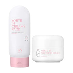 G9SKIN White In Brightening Duo – Whipping Cream + Creamy Pack for Instant Glow & Moisture Care