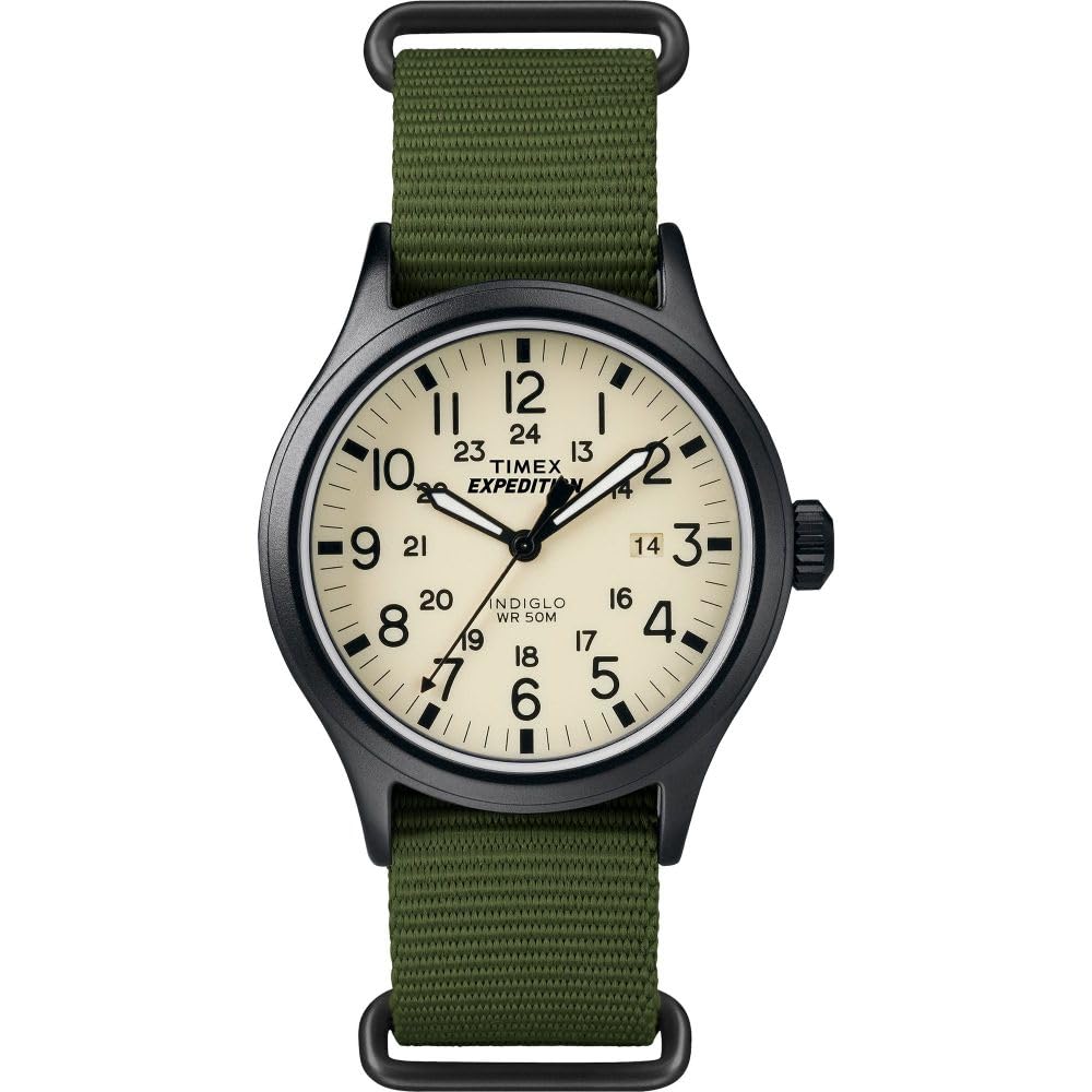 Timex Expedition Scout Nylon Strap Gents Watch - Green/Natural/Black