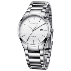 CURREN Herren-Armbanduhren, klassisch, schwarz/silber, Stahlband, Quarz, Analog-Armbanduhr mit Datum fr Mann - multi
